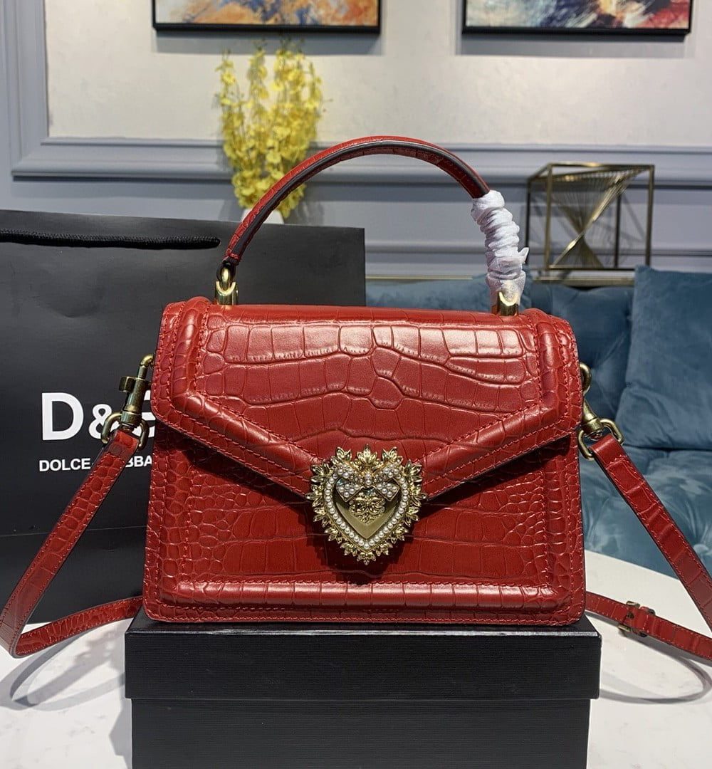 Dolce & Gabbana Medium Devotion Bag Red For Women 9.5in/24cm