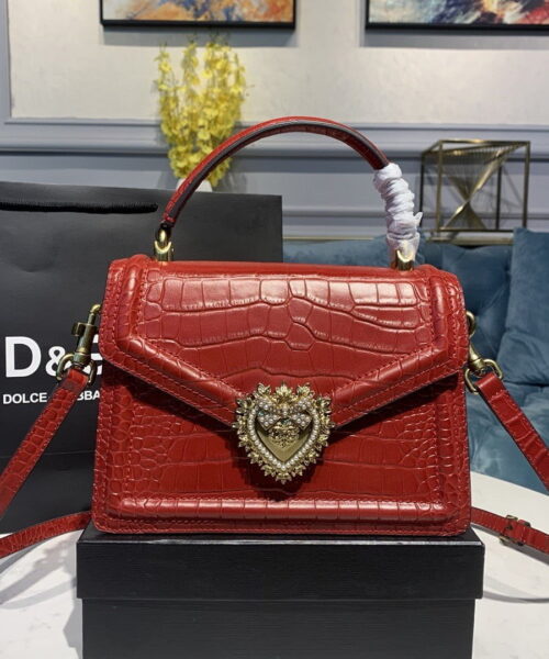 Dolce & Gabbana Medium Devotion Bag Red For Women 9.5in/24cm