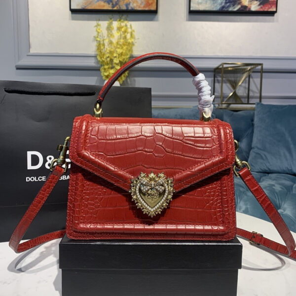 Dolce & Gabbana Medium Devotion Bag Red For Women 9.5in/24cm