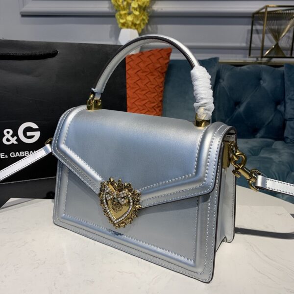 Dolce & Gabbana Medium Devotion Bag Silver For Women 9.5in/24cm