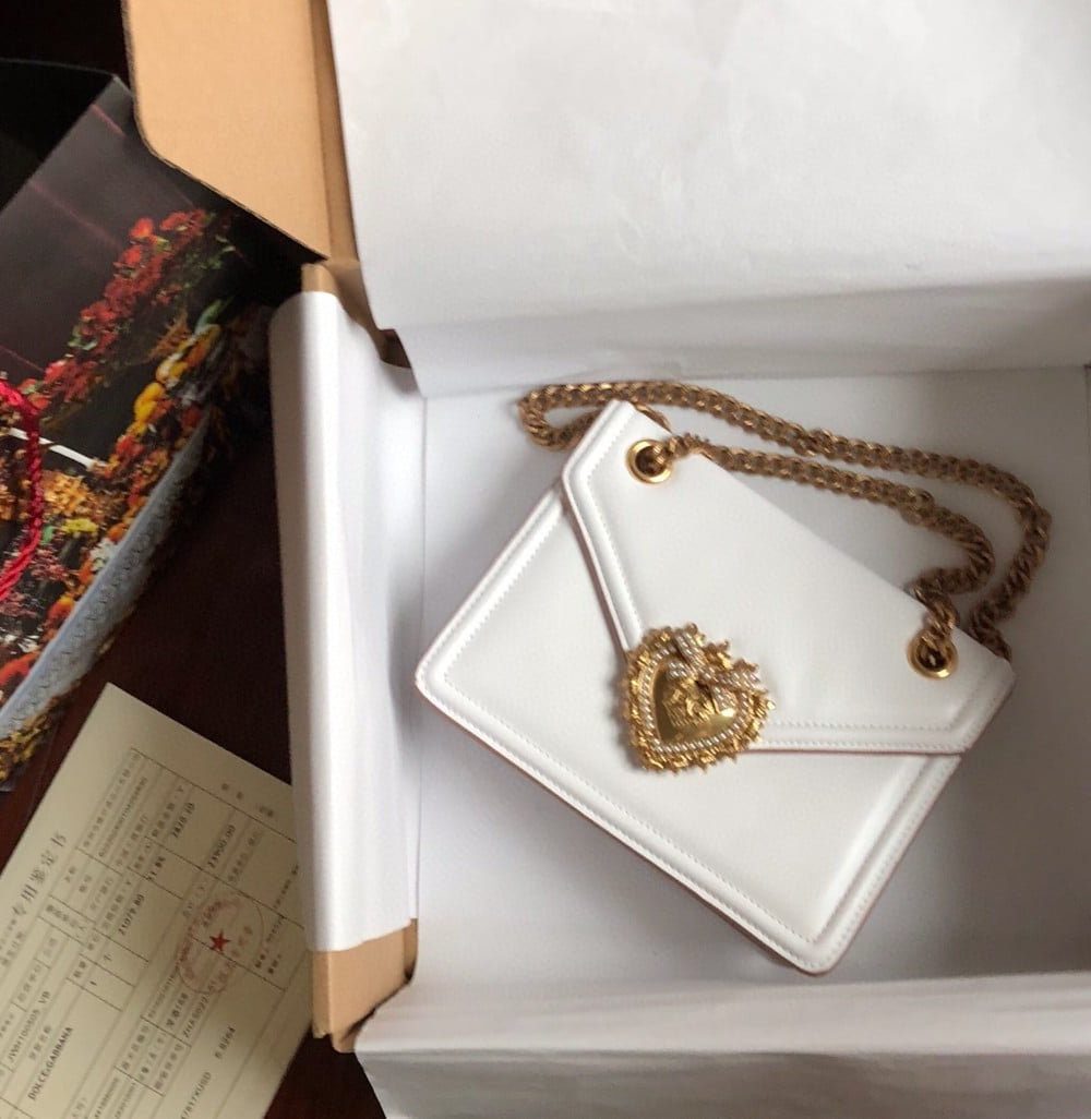 Dolce & Gabbana Medium Devotion Bag White For Women 8.1in/20.5cm DG