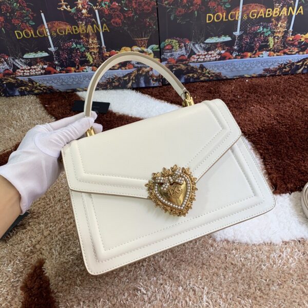 Dolce & Gabbana Medium Devotion Bag White For Women 9.4in/24cm DG