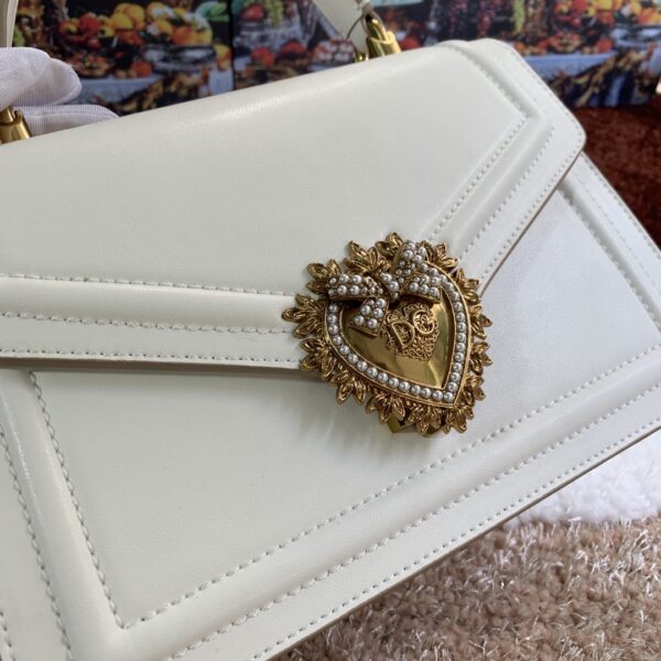Dolce & Gabbana Medium Devotion Bag White For Women 9.4in/24cm DG