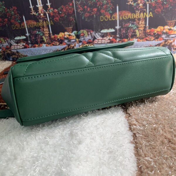 Dolce & Gabbana Medium Devotion Shoulder Bag In Quilted Nappa Green For Women 10.2in/26cm DG