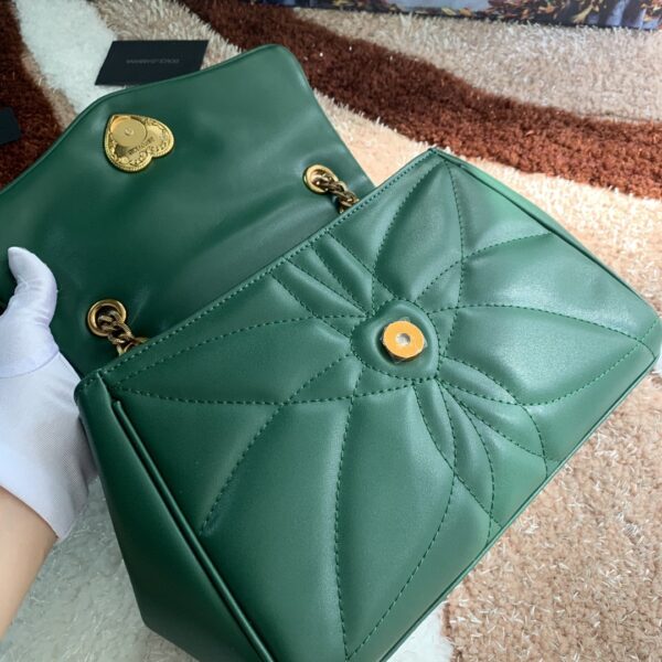 Dolce & Gabbana Medium Devotion Shoulder Bag In Quilted Nappa Green For Women 10.2in/26cm DG