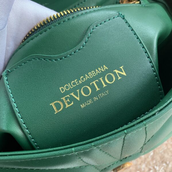Dolce & Gabbana Medium Devotion Shoulder Bag In Quilted Nappa Green For Women 10.2in/26cm DG