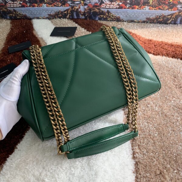 Dolce & Gabbana Medium Devotion Shoulder Bag In Quilted Nappa Green For Women 10.2in/26cm DG
