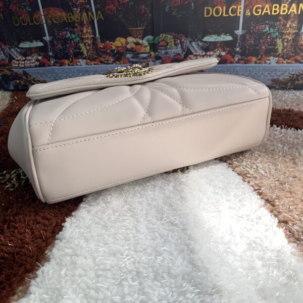 Dolce & Gabbana Medium Devotion Shoulder Bag In Quilted Nappa White For Women 10.2in/26cm DG