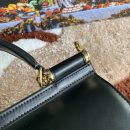 Dolce & Gabbana Medium DG Handbag In Dauphine Black For Women 10.2in/26cm DG