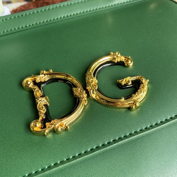 Dolce & Gabbana Medium DG Handbag In Dauphine Green For Women 10.2in/26cm DG