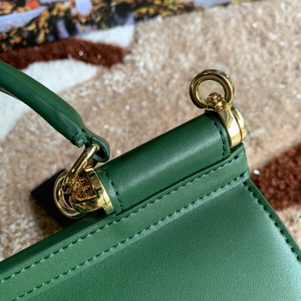 Dolce & Gabbana Medium DG Handbag In Dauphine Green For Women 10.2in/26cm DG
