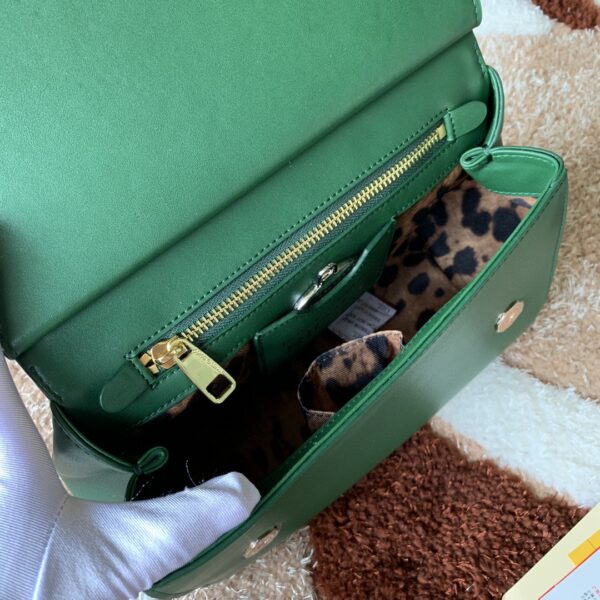 Dolce & Gabbana Medium DG Handbag In Dauphine Green For Women 10.2in/26cm DG