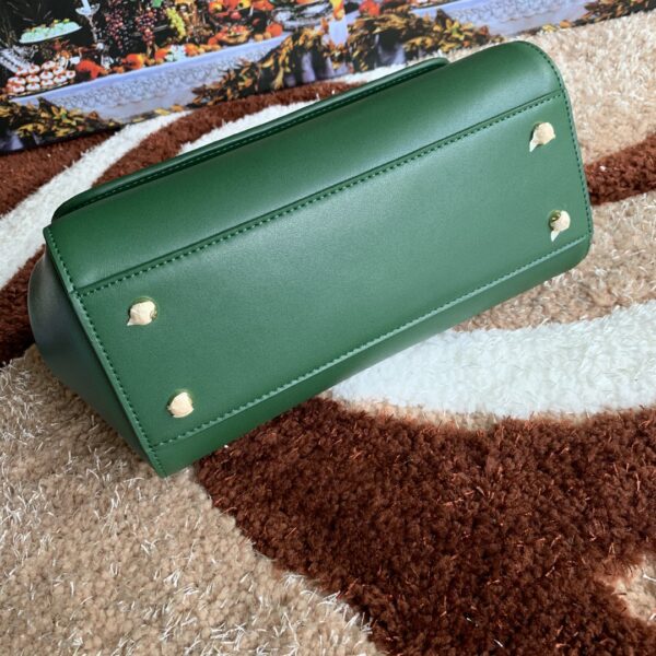 Dolce & Gabbana Medium DG Handbag In Dauphine Green For Women 10.2in/26cm DG