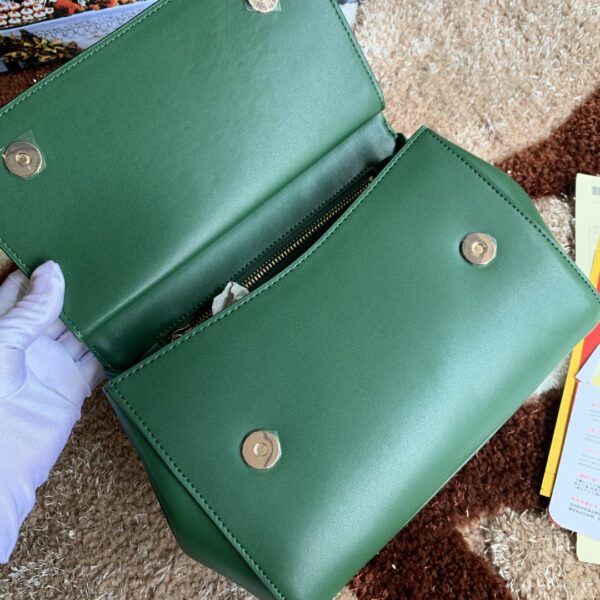 Dolce & Gabbana Medium DG Handbag In Dauphine Green For Women 10.2in/26cm DG