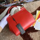 Dolce & Gabbana Medium DG Handbag In Dauphine Red For Women 10.2in/26cm DG