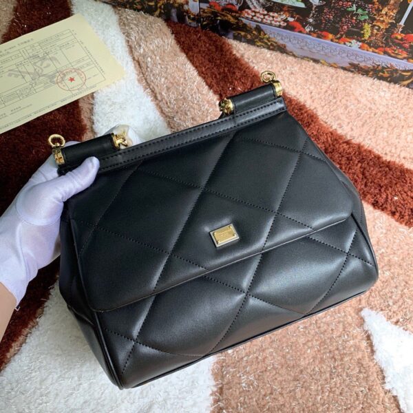 Dolce & Gabbana Medium Sicily Bag In Quilted Black For Women 10.2in/26cm DG BB6002AW59180999