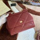 Dolce & Gabbana Medium Sicily Bag In Quilted Burgundy For Women 10.2in/26cm DG
