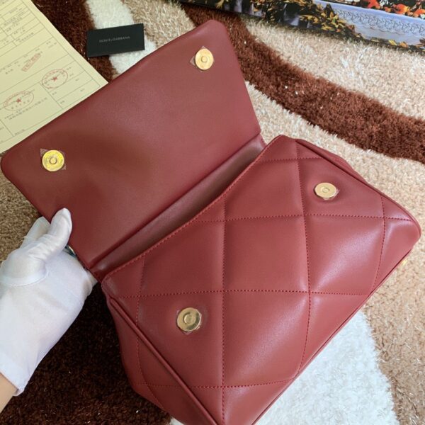 Dolce & Gabbana Medium Sicily Bag In Quilted Burgundy For Women 10.2in/26cm DG