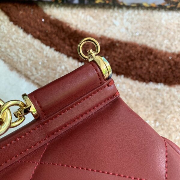 Dolce & Gabbana Medium Sicily Bag In Quilted Burgundy For Women 10.2in/26cm DG