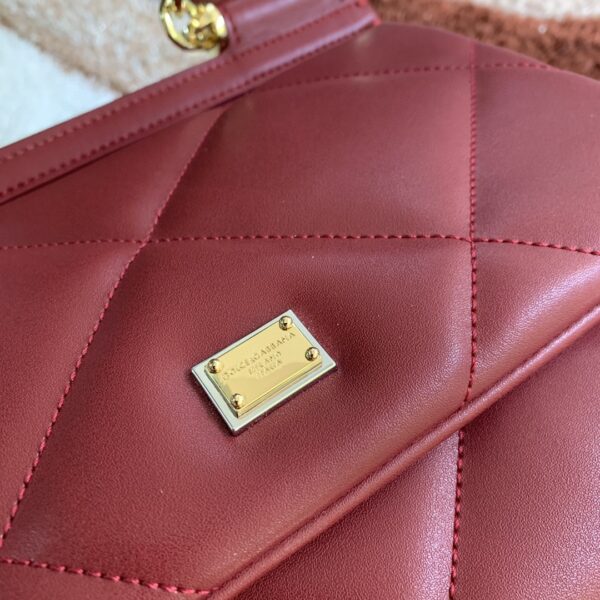 Dolce & Gabbana Medium Sicily Bag In Quilted Burgundy For Women 10.2in/26cm DG