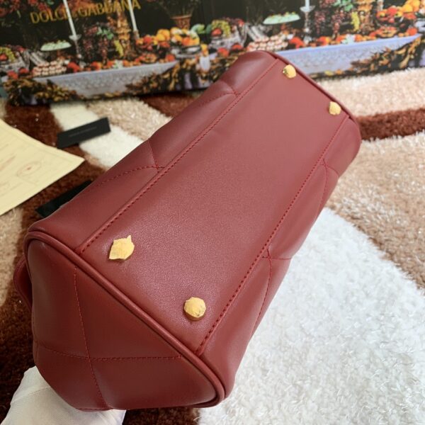Dolce & Gabbana Medium Sicily Bag In Quilted Burgundy For Women 10.2in/26cm DG