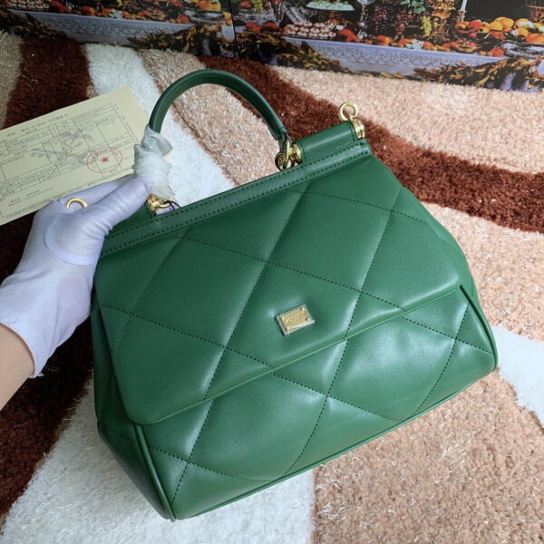 Dolce & Gabbana Medium Sicily Bag In Quilted Green For Women 10.2in/26cm DG