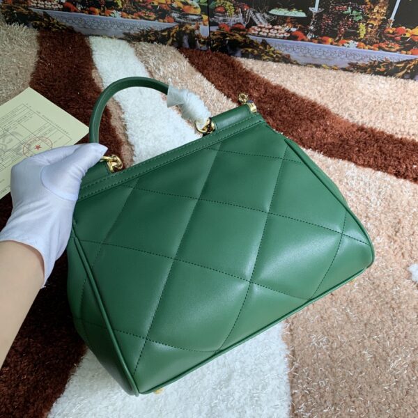 Dolce & Gabbana Medium Sicily Bag In Quilted Green For Women 10.2in/26cm DG