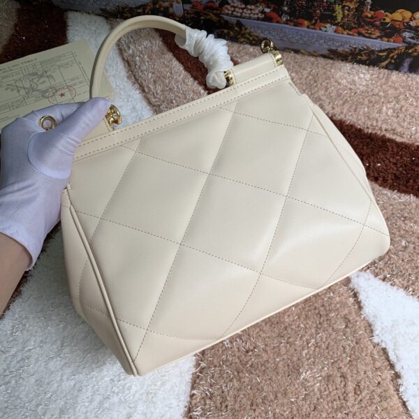 Dolce & Gabbana Medium Sicily Bag In Quilted White For Women 10.2in/26cm DG BB6002AW59180002