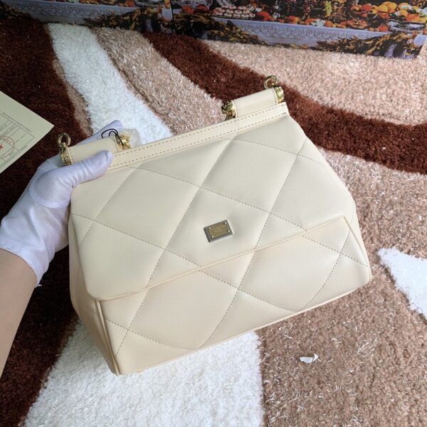Dolce & Gabbana Medium Sicily Bag In Quilted White For Women 10.2in/26cm DG BB6002AW59180002