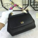 Dolce & Gabbana Medium Sicily Handbag In Dauphine Black For Women 10.2in/26cm DG  BB4347A100180999