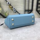 Dolce & Gabbana Medium Sicily Handbag In Dauphine Blue For Women 10.2in/26cm DG BB4347A10018H422