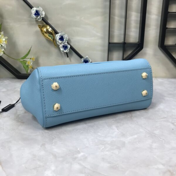 Dolce & Gabbana Medium Sicily Handbag In Dauphine Blue For Women 10.2in/26cm DG BB4347A10018H422