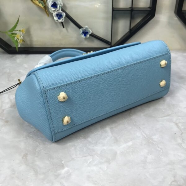 Dolce & Gabbana Medium Sicily Handbag In Dauphine Blue For Women 10.2in/26cm DG BB4347A10018H422