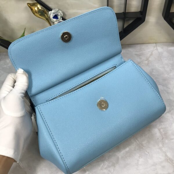 Dolce & Gabbana Medium Sicily Handbag In Dauphine Blue For Women 10.2in/26cm DG BB4347A10018H422