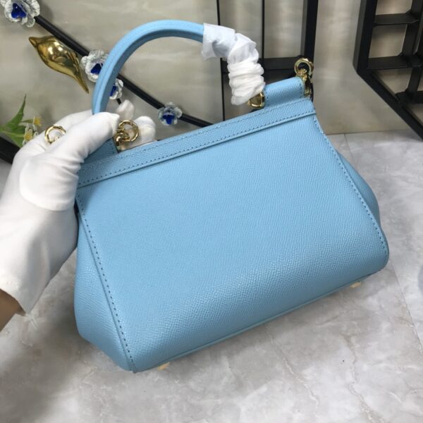 Dolce & Gabbana Medium Sicily Handbag In Dauphine Blue For Women 10.2in/26cm DG BB4347A10018H422