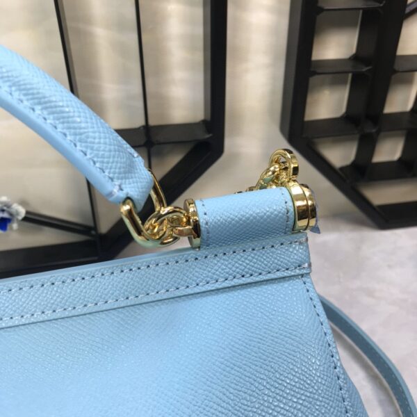 Dolce & Gabbana Medium Sicily Handbag In Dauphine Blue For Women 10.2in/26cm DG BB4347A10018H422