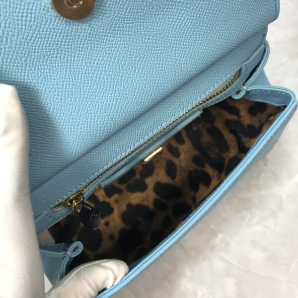 Dolce & Gabbana Medium Sicily Handbag In Dauphine Blue For Women 10.2in/26cm DG BB4347A10018H422