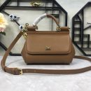 Dolce & Gabbana Medium Sicily Handbag In Dauphine Brown For Women 10.2in/26cm DG BB4347A10018M417