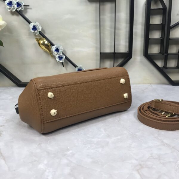Dolce & Gabbana Medium Sicily Handbag In Dauphine Brown For Women 10.2in/26cm DG BB4347A10018M417