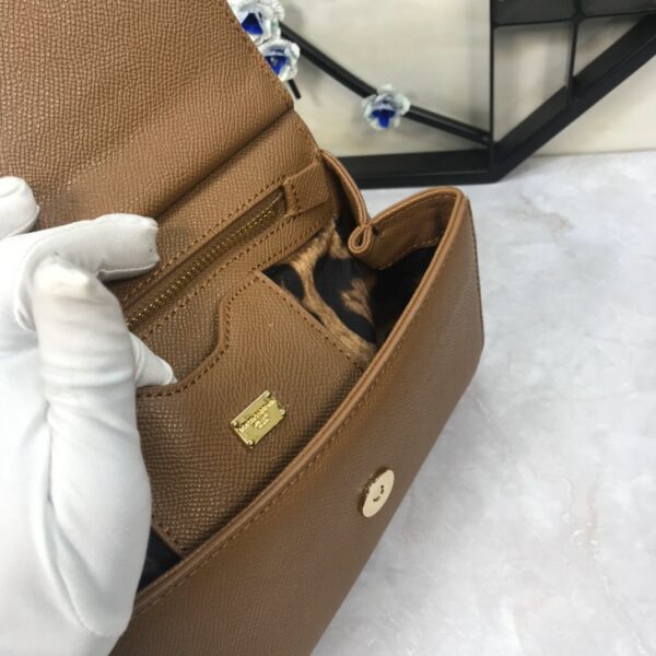 Dolce & Gabbana Medium Sicily Handbag In Dauphine Brown For Women 10.2in/26cm DG BB4347A10018M417