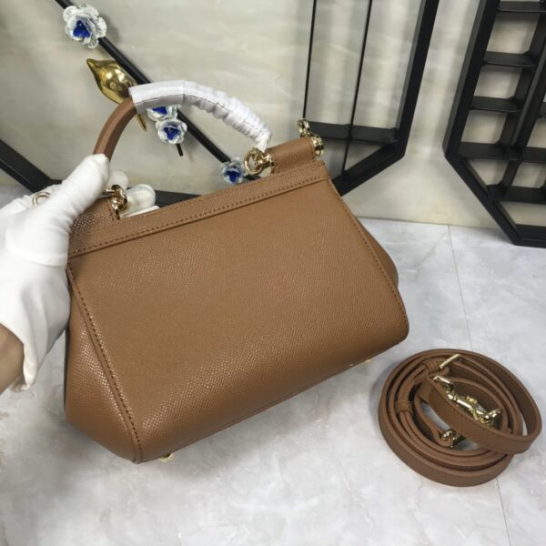 Dolce & Gabbana Medium Sicily Handbag In Dauphine Brown For Women 10.2in/26cm DG BB4347A10018M417