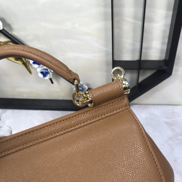 Dolce & Gabbana Medium Sicily Handbag In Dauphine Brown For Women 10.2in/26cm DG BB4347A10018M417