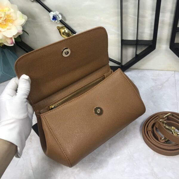Dolce & Gabbana Medium Sicily Handbag In Dauphine Brown For Women 10.2in/26cm DG BB4347A10018M417