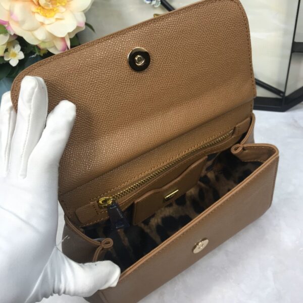 Dolce & Gabbana Medium Sicily Handbag In Dauphine Brown For Women 10.2in/26cm DG BB4347A10018M417