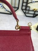 Dolce & Gabbana Medium Sicily Handbag In Dauphine Burgundy For Women 10.2in/26cm DG BB4347A10018M073