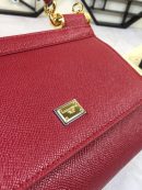 Dolce & Gabbana Medium Sicily Handbag In Dauphine Burgundy For Women 10.2in/26cm DG BB4347A10018M073