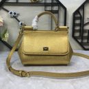 Dolce & Gabbana Medium Sicily Handbag In Dauphine Gold For Women 10.2in/26cm DG