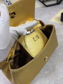 Dolce & Gabbana Medium Sicily Handbag In Dauphine Gold For Women 10.2in/26cm DG