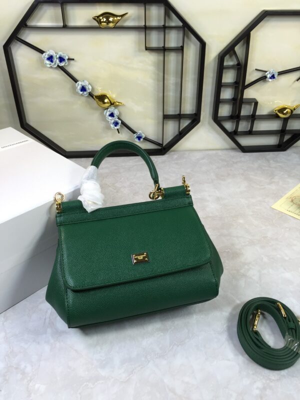 Dolce & Gabbana Medium Sicily Handbag In Dauphine Green For Women 10.2in/26cm DG BB4347A100187399