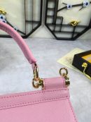 Dolce & Gabbana Medium Sicily Handbag In Dauphine Pink For Women 10.2in/26cm DG BB4347A10018H402